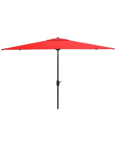 Safavieh Indoor/outdoor Athens 6.5x10 Rect Umbrella In Red