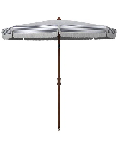 Safavieh Copen Navy 6.5 Ft Umbrella In White