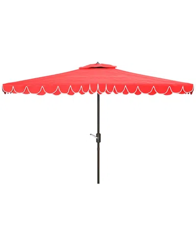 Safavieh Indoor/outdoor Elegant 6.5x10 Rect Umbrella In Red