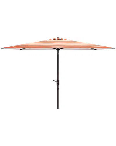 Safavieh Indoor/outdoor Iris 6.5x10 Rect Umbrella In Orange