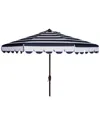 Safavieh Maui Single Scallop Striped 9ft Crank Push Button Tilt Umbrella