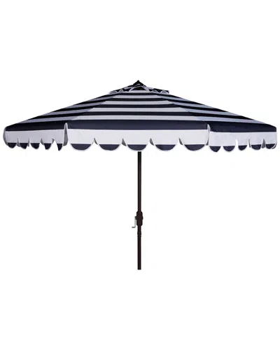 Safavieh Maui Single Scallop Striped 9ft Crank Push Button Tilt Umbrella