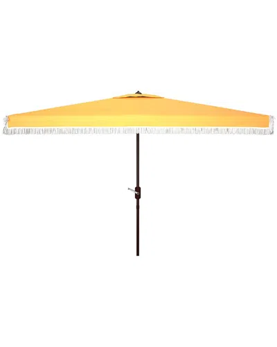Safavieh Indoor/outdoor Milan 6.5x10 Rect Umbrella In Yellow