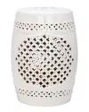 Safavieh Quatrefoil Garden Stool In Cream