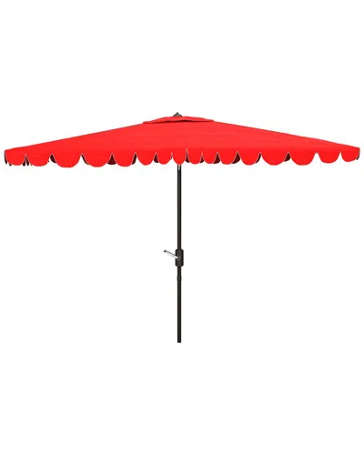 Safavieh Indoor/outdoor Venice 6.5x10 Rect Umbrella In Red
