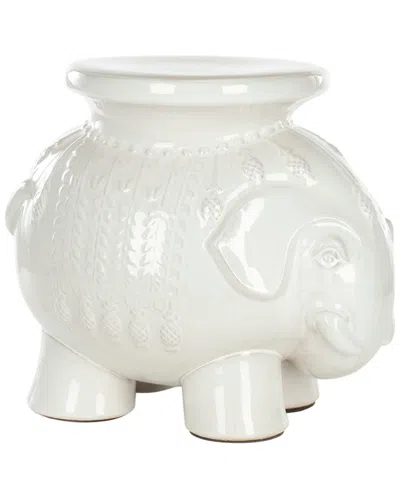 Safavieh White Ceramic Elephant Stool In Multi
