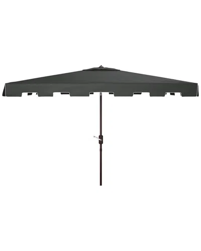 Safavieh Indoor/outdoor Zimmerman 6.5x10 Rect Umbrella In Black
