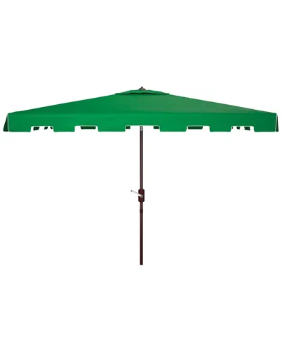 Safavieh Indoor/outdoor Zimmerman 6.5x10 Rect Umbrella In Green