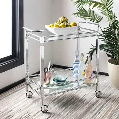 Safavieh Furniture Ingrid 2-tier Rectangle Bar Cart In Chrome