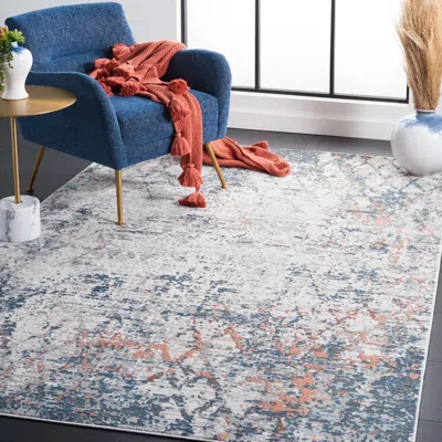 Safavieh Invista Machine Made Area Rug, Grey / Beige Contemporary Style Easy Care In Blue
