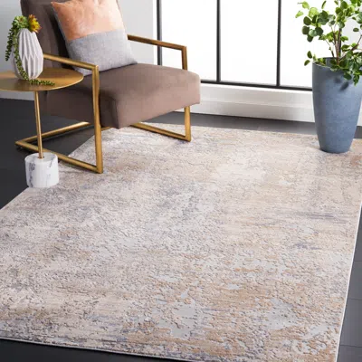 Safavieh Invista Machine Made Area Rug, Grey / Cream Contemporary Style Easy Care In Neutral