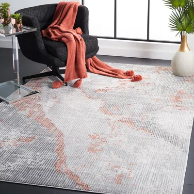 Safavieh Invista Machine Made Area Rug, Grey / Light Grey Contemporary Style Easy Care In Multi