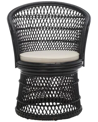 Safavieh Iola Swivel Accent Chair With Cushion In Black