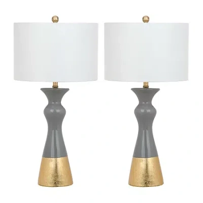 Safavieh Iris 30.5 In High Set Of 2 Lamp Set In Gray