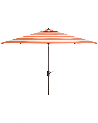Safavieh Indoor/outdoor Iris 7.5' Square Umbrella In Orange