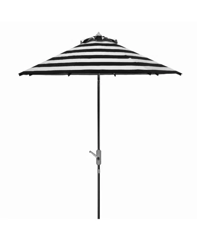 Safavieh Iris 9' Fashion Line Umbrella In Black,white