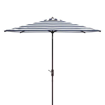 Safavieh Iris Rectangle Umbrella In Navy/white