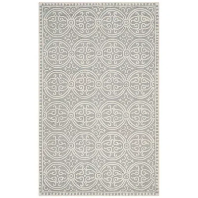 Safavieh Iris Wool Rectangular Rug In Silver