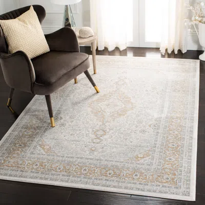 Safavieh Isabella Machine Made Area Rug, Cream / Beige Traditional Style Easy Care In White