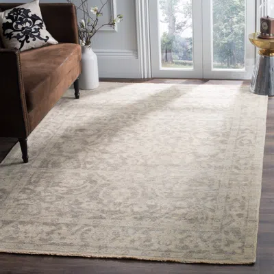 Safavieh Izmir Hand Made Area Rug, Light Grey / Light Mint Traditional Style Non-shedding In Neutral