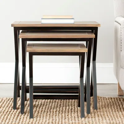 Safavieh Jack Stacking Tray Tables In Black