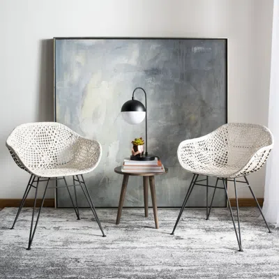 Safavieh Jadis Leather Dining Chair In White