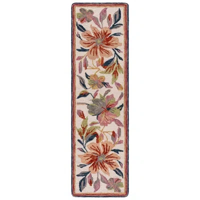 Safavieh Jardin Hand Tufted Wool; Cotton Floral Indoor Rug In Ivory,rust