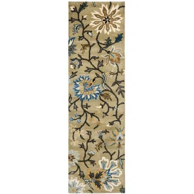 Safavieh Jardin Hand Tufted Wool Floral Rug In Green;multi