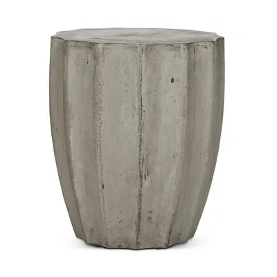 Safavieh Jaslyn Indoor/outdoor Modern Concrete Round Accent Table In Dark Gray