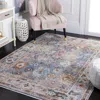 Safavieh Jasmine Machine Made Area Rug, Blue / Gold Traditional Style Easy Care In Multi
