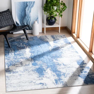 Safavieh Jasper Machine Made Area Rug, Blue / Ivory Contemporary Style Easy Care
