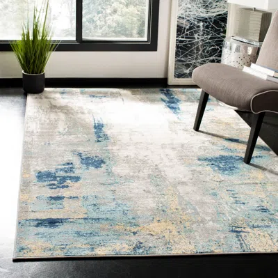 Safavieh Jasper Machine Made Area Rug, Grey / Gold Contemporary Style Easy Care In Multi