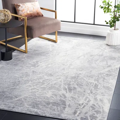 Safavieh Jasper Machine Made Area Rug, Grey / Ivory Contemporary Style Easy Care In Gray
