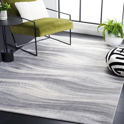 Safavieh Jasper Machine Made Area Rug, Grey / Ivory Contemporary Style Easy Care In Gray