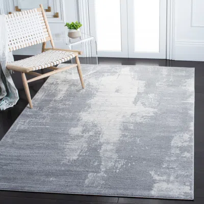 Safavieh Jasper Machine Made Area Rug, Light Grey / Ivory Contemporary Style Easy Care In Gray