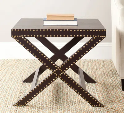Safavieh Jeanine X End Table Charcoal In Brown