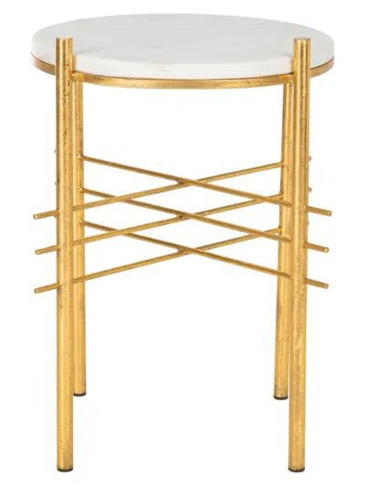Safavieh Jenesis Round Accent Table In White Gold