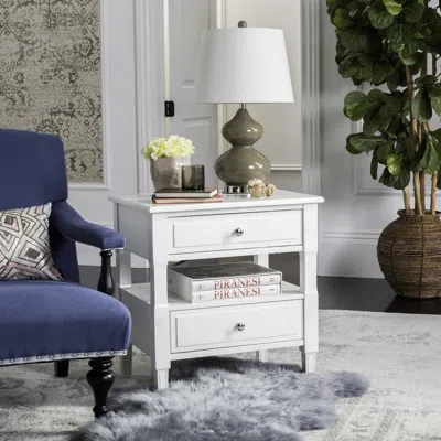 Safavieh Jenson Two Drawer Night Stand In White