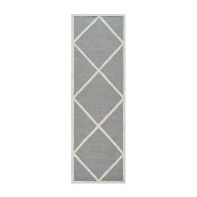 Safavieh Jervis Geometric Hand Tufted Wool Rug In Silver