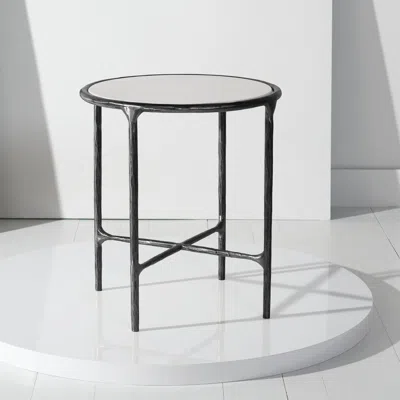 Safavieh Jessa Metal Round End Table In Black