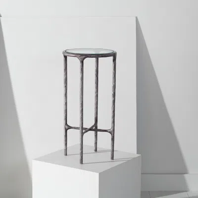 Safavieh Jessa Metal Tall Rd End Table In Gray