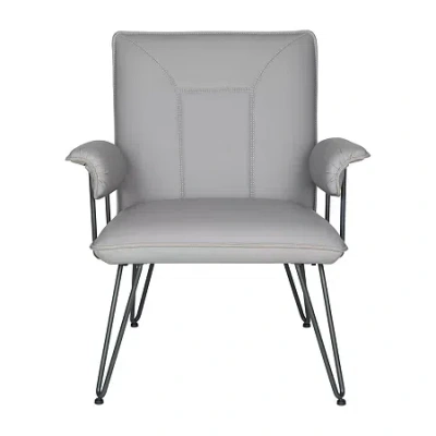 Safavieh Johannes 17.3inh Mid Century Modern Leather Arm Chair In Black