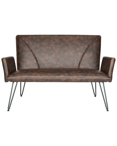 Safavieh Johannes Mid Century Modern Leather Settee