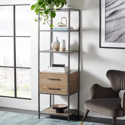 Safavieh Jola 5 Shelf 1 Drawer Etagere In Metallic