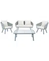Safavieh Jorda Outdoor 4pc Rope Living Set In Grey