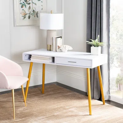Safavieh Jorja 1 Drawer 1 Shelf Desk In White