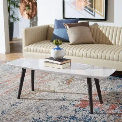Safavieh Josiah Retro Mid Century Rectangle Lacquer Coffee Table In White