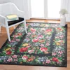 Safavieh Journey Non-slip Machine Washable Area Rug, Charcoal / Green Country Floral Style Easy Care In Multi