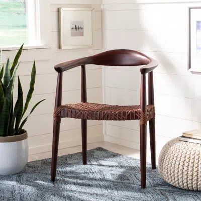 Safavieh Juneau Leather Woven Accent Chair
