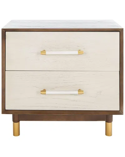 Safavieh Justice 2 Drawer Nightstand Nst6402b In Neutral